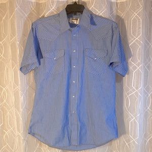 Ruddock Extra Long Tail Pearl Snap Short Sleeve Shirt 16 1/2